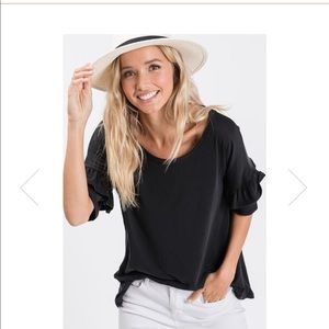 Sundry sleeve ruffle top sz 1/S